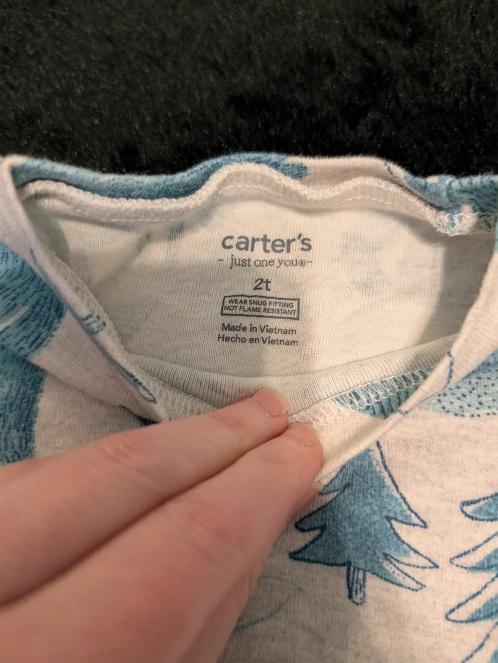 Carter's Light Blue & White Animal Print Bears Foxes Woodland 2T Toddler Pajama